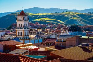 Cidade de Sucre na Bolívia, um dos países mais baratos para morar